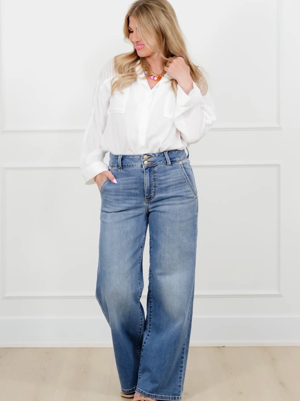 Judy Blue Light Blue High-Rise Wide Leg Jeans